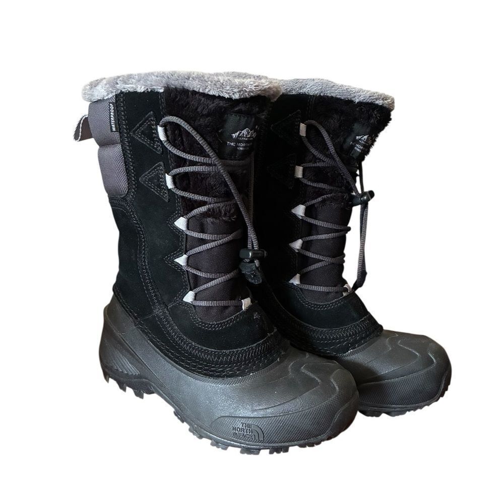 The North Face Black and Gray Insulated Boots Girls Size 3